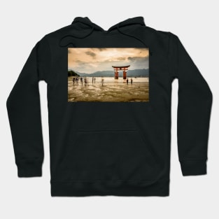 Unique street photography of Itsukushima Torii gate Hoodie